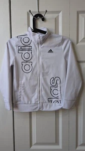 Adidas Girls White Small Zipper Front Closure (7-8) Jacket - Picture 1 of 9