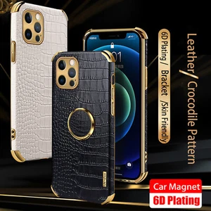 Magnetic Ring Stand Case Crocodile Pattern For iPhone 17 Pro Max 17 Air 16 15 14 - Picture 1 of 17