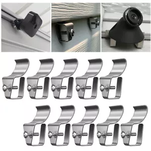 5Pcs Vinyl Siding Clips Hooks Heavy Duty Hanger No-Hole Needed Outdoor Cameras - Picture 1 of 12