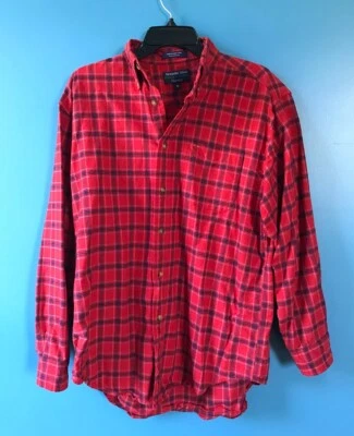 Camisa clásica para hombre ALEXANDER JULIAN talla mediana a cuadros roja vacaciones abotonada Foto 1 de 4