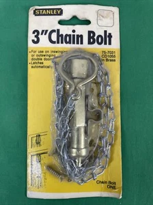Stanley 3" Satin Brass Reversible Door Security Chain Bolt Lock 75-7031 CD1055 - Picture 1 of 7