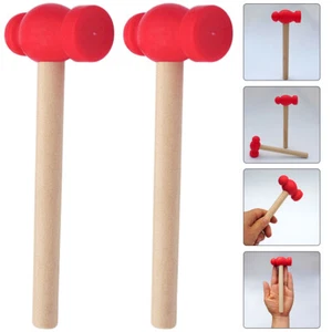 2 Pcs Wooden Hammer Toy Kids Toys Hammers Photo Prop Baby Child Mini - Picture 1 of 12