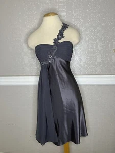 NW Nightway Damen grau One Shoulder Cocktailkleid 4 - Bild 1 von 8