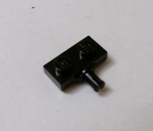 Lego x1 Black 1x2 Plate With One Side Axle Pin, 21445 (028-44) - Picture 1 of 1