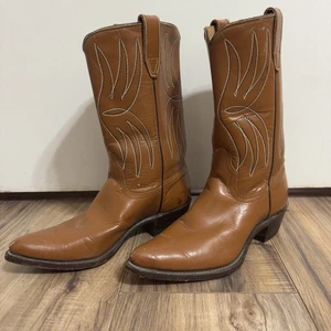 Stivali cowgirl western corti ACME PeeWee vintage 6,5 C donna marroni made in USA - Foto 1 di 20