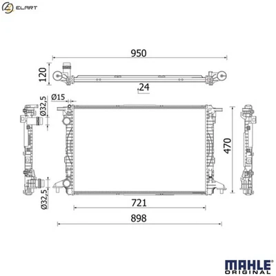 RADIATOR ENGINE COOLING CR 2179 000S FOR VW AUDI A4/Allroad A5/Sportback A6 2.0L - Image 1 of 4