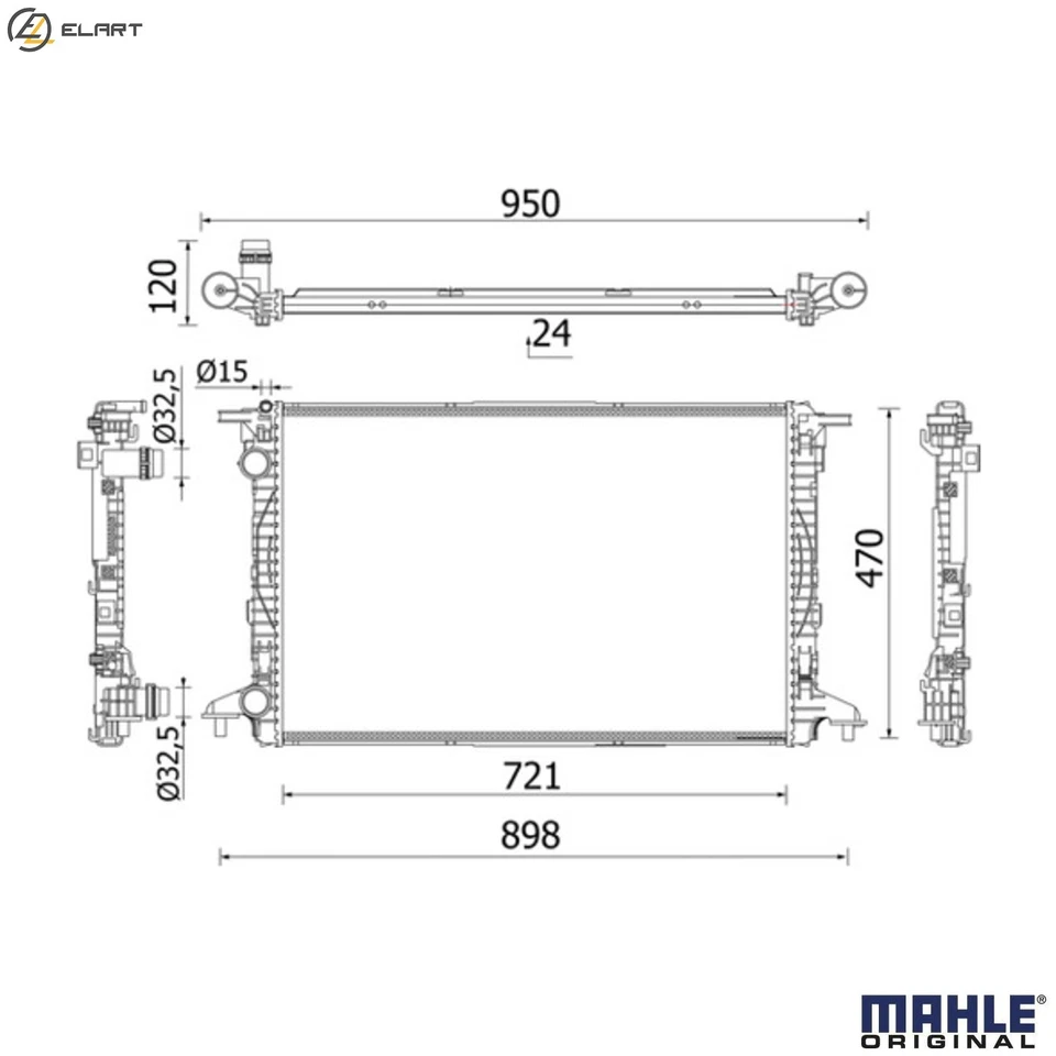 RADIATOR ENGINE COOLING CR 2179 000S FOR VW AUDI A4/Allroad A5/Sportback A6 2.0L - Image 1 of 4