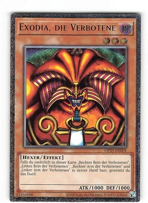 Yugioh EXODIA, DIE VERBOTENE , op25-de001 Ultimate Rare deutsch Near Mint  - Bild 1 von 2