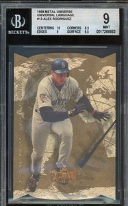 1998 Metal Universe ALEX RODRIGUEZ #13 Universal Language Die-Cut BGS 9 Mariners - Picture 1 of 2