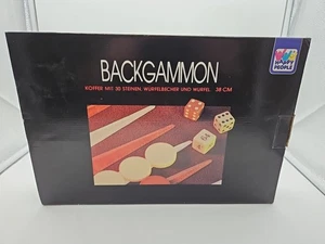 Backgammon Brettspiel Im  Kunstleder Koffer Gesellschaftspiel - Bild 1 von 3