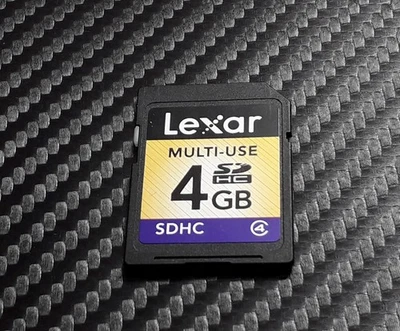 LEXAR 4GB FULL SIZE SD HC CARD - CLASS 4 SPEED MEMORY CARD - Image 1 of 2