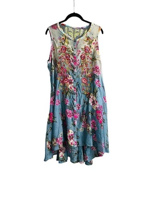 Vestido Aratta Silent Journey bordado com miçangas semi transparente fada caprichoso tamanho XL - Imagem 1 de 4