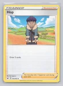 Hop 165/202 Sword & Shield Trainer Supporter 2020 Uncommon Non Holo Pokemon - Picture 1 of 2
