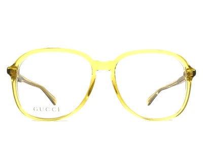 Monturas para gafas Gucci GG0259O 006 transparente amarillo cuadrado borde completo 55-16-140 Foto 1 de 4
