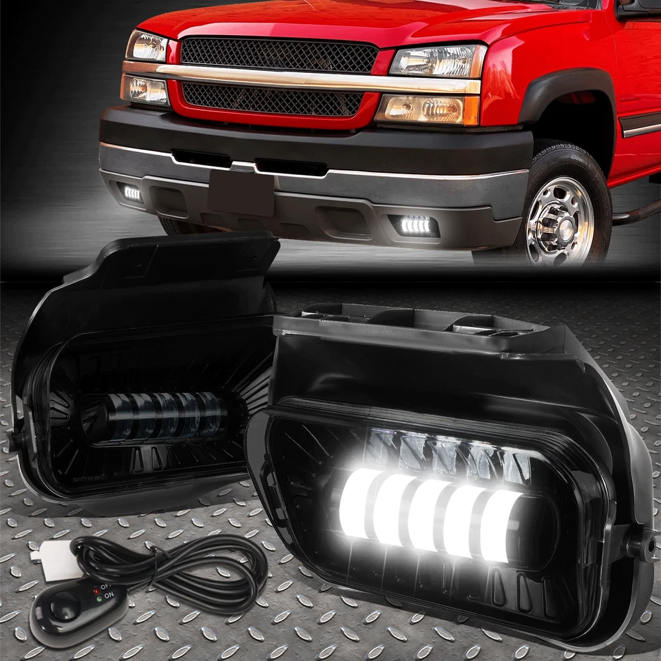 PARA 03-07 CHEVY SILVERADO AVALANCHE PROJETOR LED FARÓIS DE NEBLINA + INTERRUPTOR FUMÊ - Imagem 1 de 4