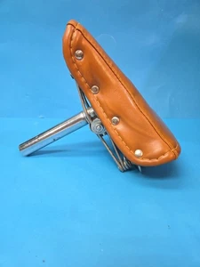 Asiento de sillín de bicicleta de cuero sintético marrón vintage Schwinn Raleigh Cruiser Fixie Bike - Imagen 1 de 13