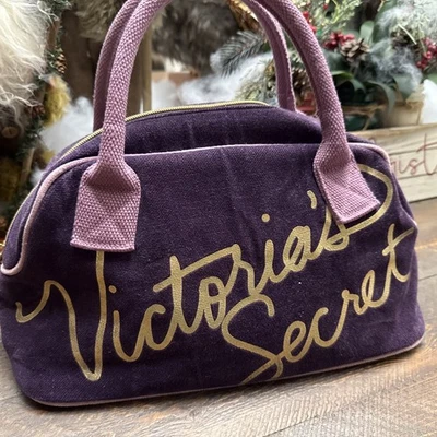 Bolso de Mano Victoria's Secret Vintage Y2K Años 90 Terciopelo Púrpura Bolso Cartera Cosmético Foto 1 de 4