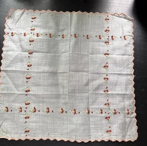 Vintage Damen Taschentuch Blumen genäht - Bild 1 von 2