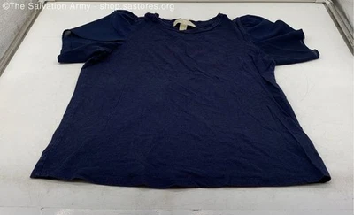 Michael Kors Women's Blue Short Sleeve Crew Neck Pullover Blouse Top Size M - Image 1 of 4