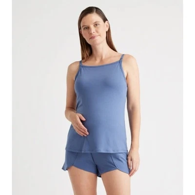 Quince Women's Tencel Jersey Maternity & Nursing Tank Top Size XS Slate Blue NWT - Image 1 of 4
