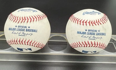 Rawlings Oficial Grandes Ligas MLB Béisbol - Juego Usado, Lote de 2 Foto 1 de 3