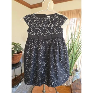 BABY GAP - Vestido con lazo de encaje negro para niñas - Talla 4 años - Manga gorra ocasión especial - Imagen 1 de 8