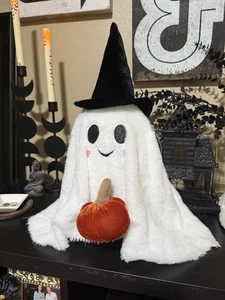 Pottery Barn Dupe Martha Stewart Plüsch Geist mit Hexenhut gewichtetes Kissen - Bild 1 von 7