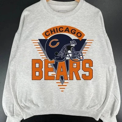 Sudadera retro vintage de los Chicago Bears NFL raglán cuello redondo de los años 80 KH9136 Foto 1 de 2