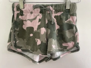 Old Navy Kids Girls Green Camo Cotton Blend Adjustable Waist Cheer Shorts Pink M - Picture 1 of 4