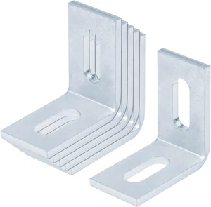 Heneng 6 Pcs 2 Slot Hole L Shaped Brackets for 1-5/8" Strut Channel, Adjustable  - Picture 1 of 12