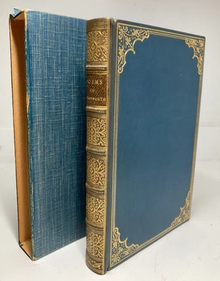 1927 Poems of Wordsworth – Fine Riviere & Son Binding – Full Blue Leather, Gilt - Image 1 of 4