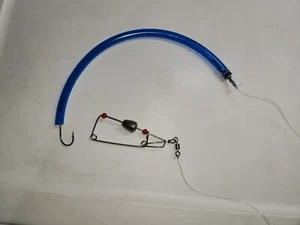 12" Striper Bass Lure Tube, with Rudder and Leader. Tube Color: Cobalt Blue - Picture 1 of 10