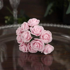 4" Faux ROSES  ARTIFICIAL FOAM FLOWERS Stems Party Event Wedding DIY Decorations - Picture 1 of 66
