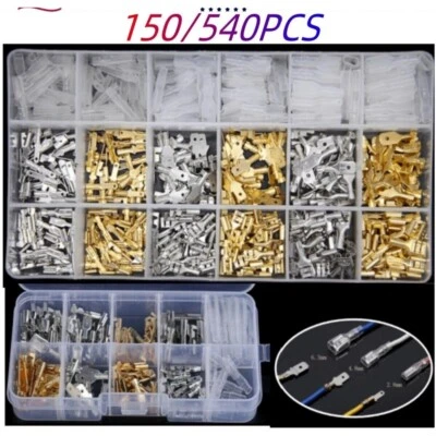 Auto Car Spade Male Female Terminals Wire Crimp Connectors Kit US 540/150pcs - Image 1 of 4