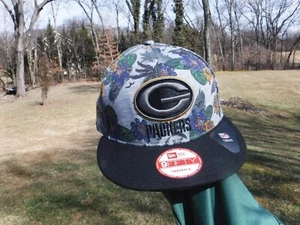 NEW OOP GREEN BAY PACKERS TROPICAL FLOWER LOOK NEW ERA 9 50 SNAPBK CAP HAT OOAK - Picture 1 of 11