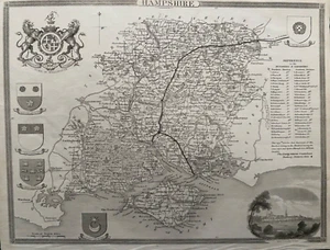 1841 Antique Map; Hampshire by Thomas Moule - Picture 1 of 4