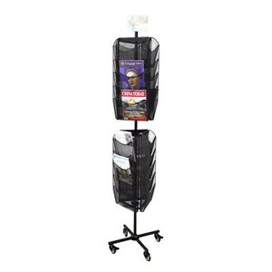 30 Pocket Mesh File Holder Magazine Rotating Rack Literature Display Floor Stand - Picture 1 of 11