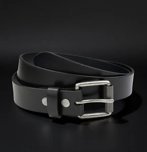 Cinturón Western de cuero genuino de grano completo hecho a mano para hombre resistente con hebilla - Imagen 1 de 11