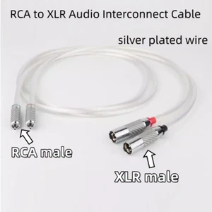 Par de cables de interconexión de audio OFC enchapados en cobre plateado RCA a XLR - Imagen 1 de 10