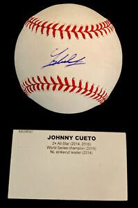 Johnny Cueto Miami Marlins Autographed Signed Baseball Fanatics COA *MINT*