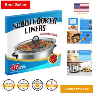 Large Slow Cooker Liners - Disposable Cooking Bags for 4-8 Quart Pots (40 Pack) - Picture 1 of 8