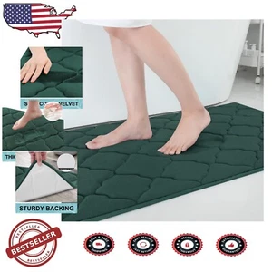 Trasforma il tuo bagno con il nostro tappetino da bagno 70x24 verde scuro morbido memory foam - Foto 1 di 10