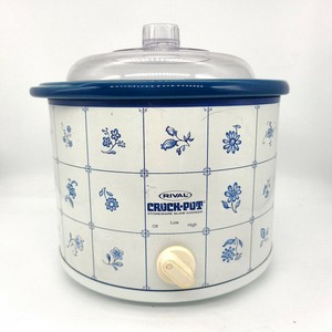 Rival Crock Pot 3120 2.5 QT Slow Cooker W Box Manual Rare 3 Row Flower Pattern