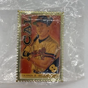 Vintage Cal Ripkin Jr Stamp Shaped Lapel Pin #8 Baltimore Orioles MLB Wincraft - Picture 1 of 3