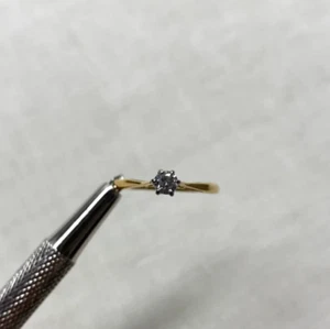 Two Tone 10K Yellow Gold Round Cut 0.25CT Lab-Grown Diamond Women Promise Ring - Picture 1 of 6