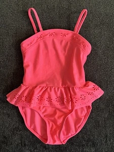 Cat & Jack Girl Pink Ruffle Swim Suit Size S (6/6X) - Picture 1 of 5