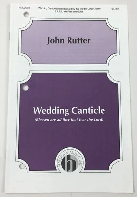 Wedding Canticle SATB Chorus Piano Flute Guitar Sheet Music John Rutter Hinshaw - Image 1 of 4