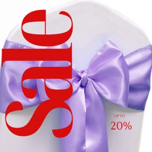 SATIN - Chair Sashes Bows for Wedding Reception Event Banquets Chair Decoration, - Picture 1 of 2