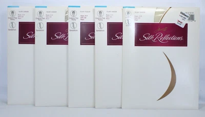 5 pantimedias vintage Hanes Silk Reflections sedosas transparentes 717 CD Pearl ControlTop Foto 1 de 4