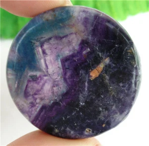 39x7mm Natural Colours Fluorite Round CAB HL82751 - Picture 1 of 1